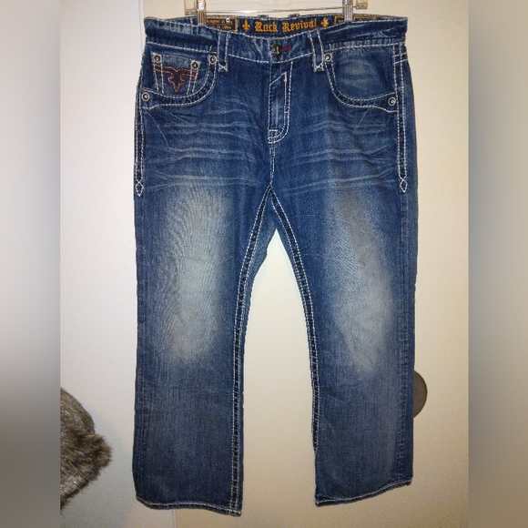 Rock Revival Brett relaxed straight jeans 38 - Picture 2 of 10